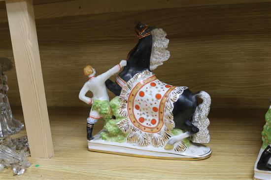 A pair of Russian Lomonosov State Porcelain Factory (LFZ) horse groups